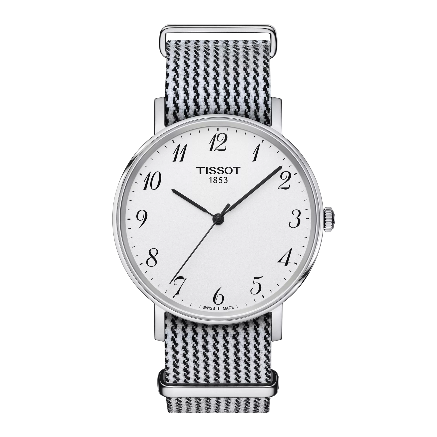 Front view of the watch Tissot Everytime Medium Nato