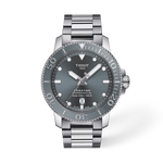Front view of the watch Tissot Seastar 1000 43mm with shadow