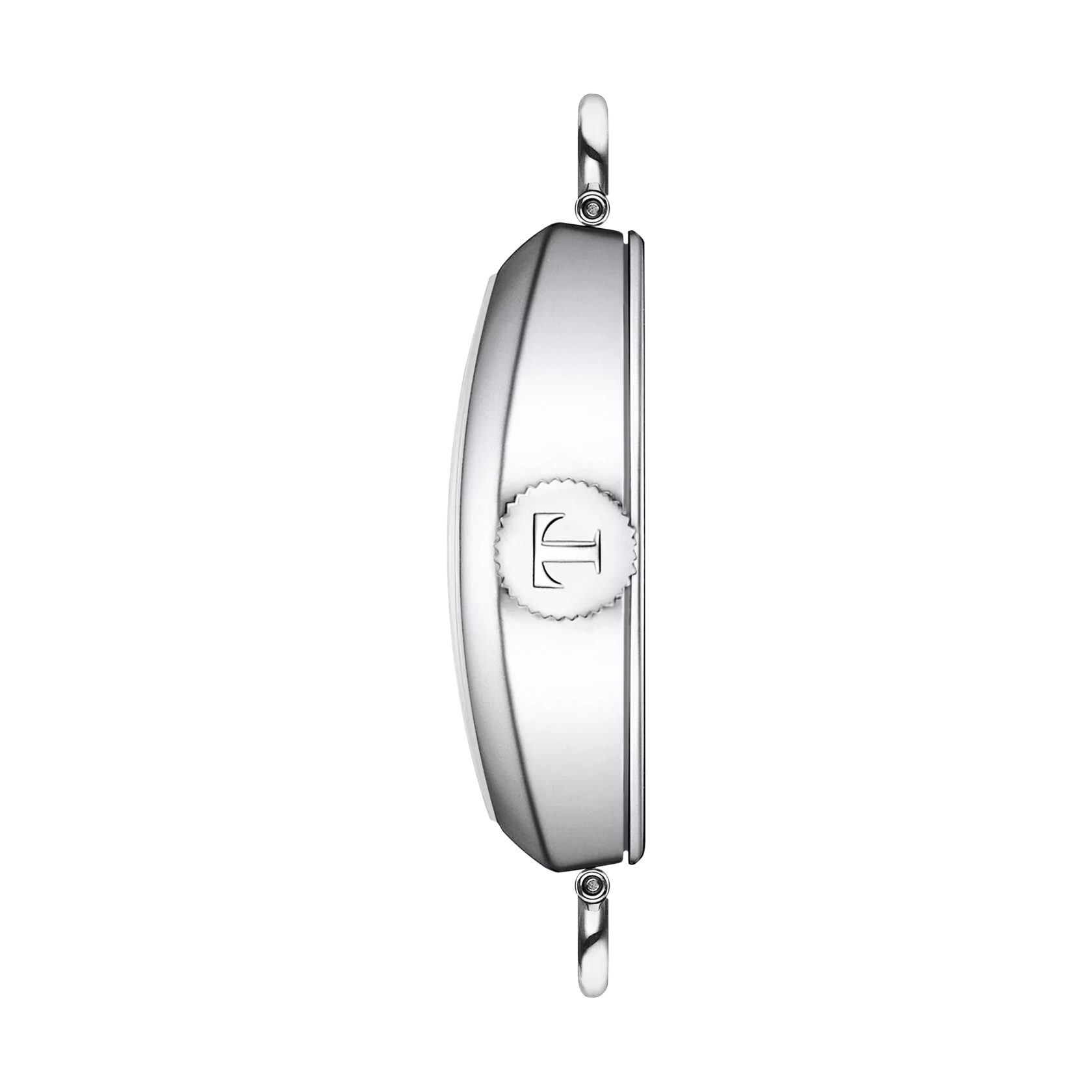 Vue de profil du bo&icirc;tier de la montre Tissot Heritage Porto Small lady