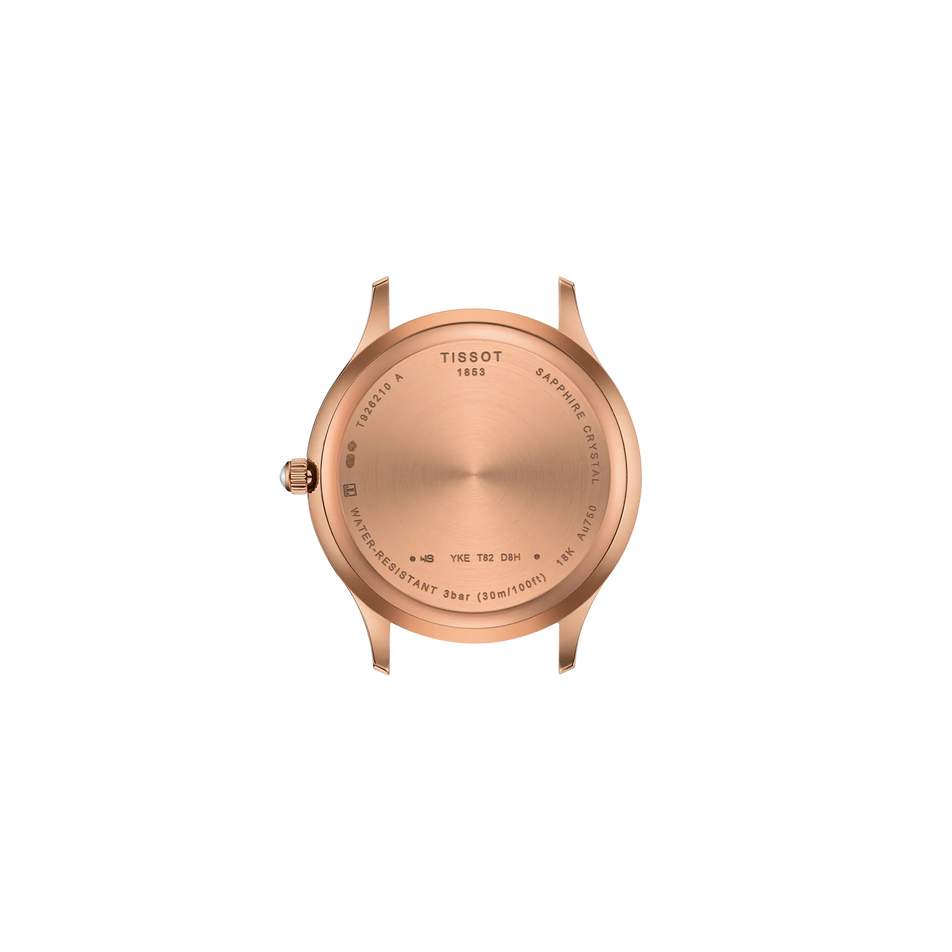 Back view of the watch case Tissot Excellence 18K Gold 31.8mm