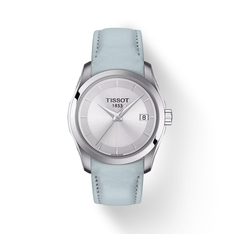 Front view of the watch Tissot Couturier Lady with shadow