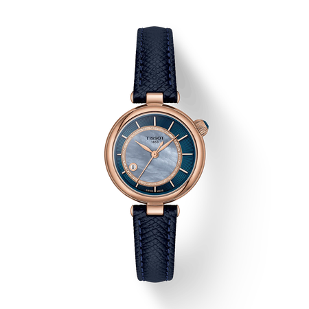 Front view of the watch Tissot D&eacute;sir 28mm with shadow