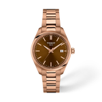Front view of the watch Tissot PR 100 34mm with shadow