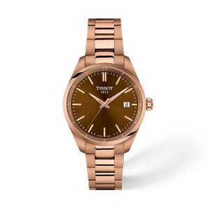 Front view of the watch Tissot PR 100 34mm with shadow
