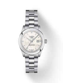 Front view of the watch Tissot T-My Lady Automatic with shadow