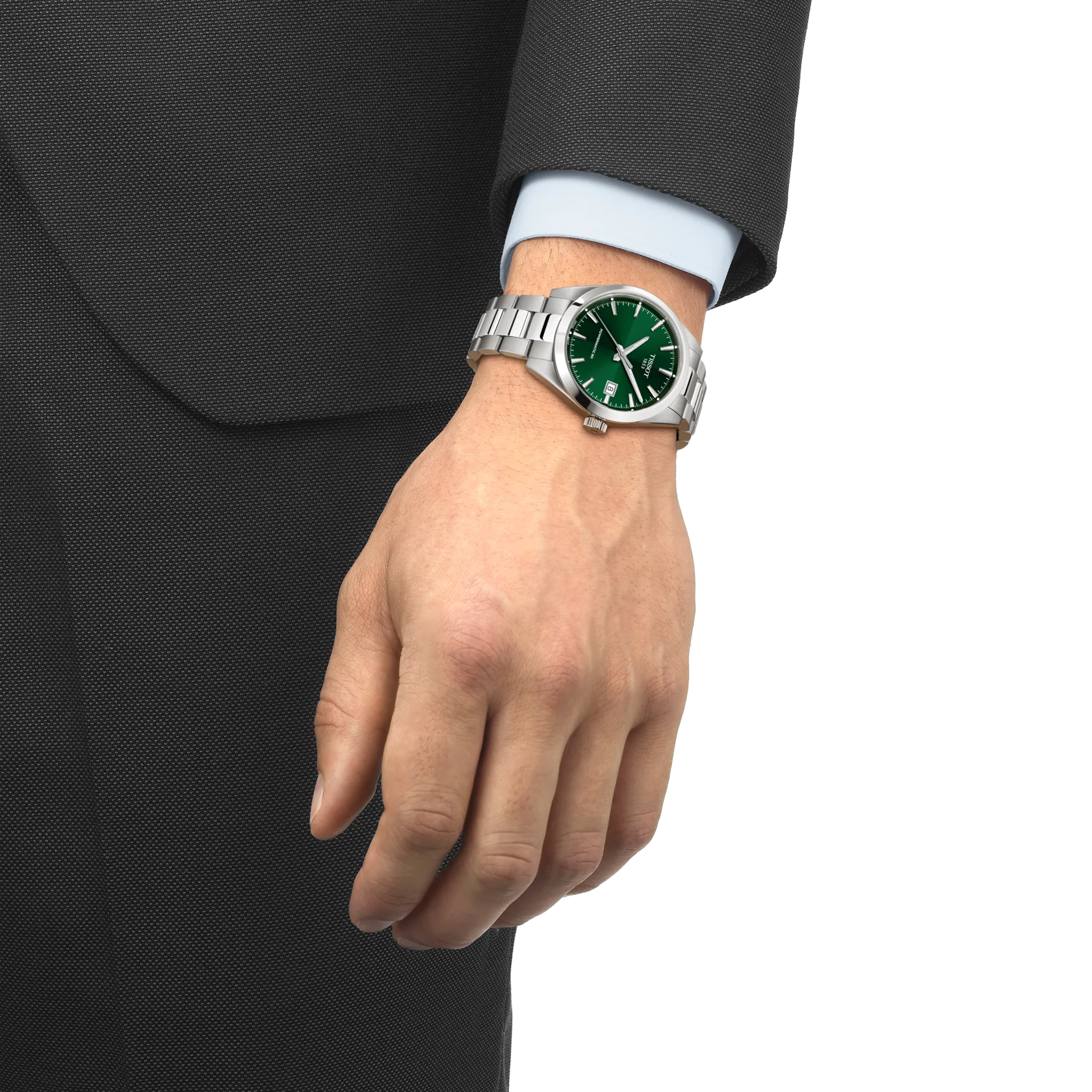 Simulation of the watch Tissot Gentleman 38mm on a wrist