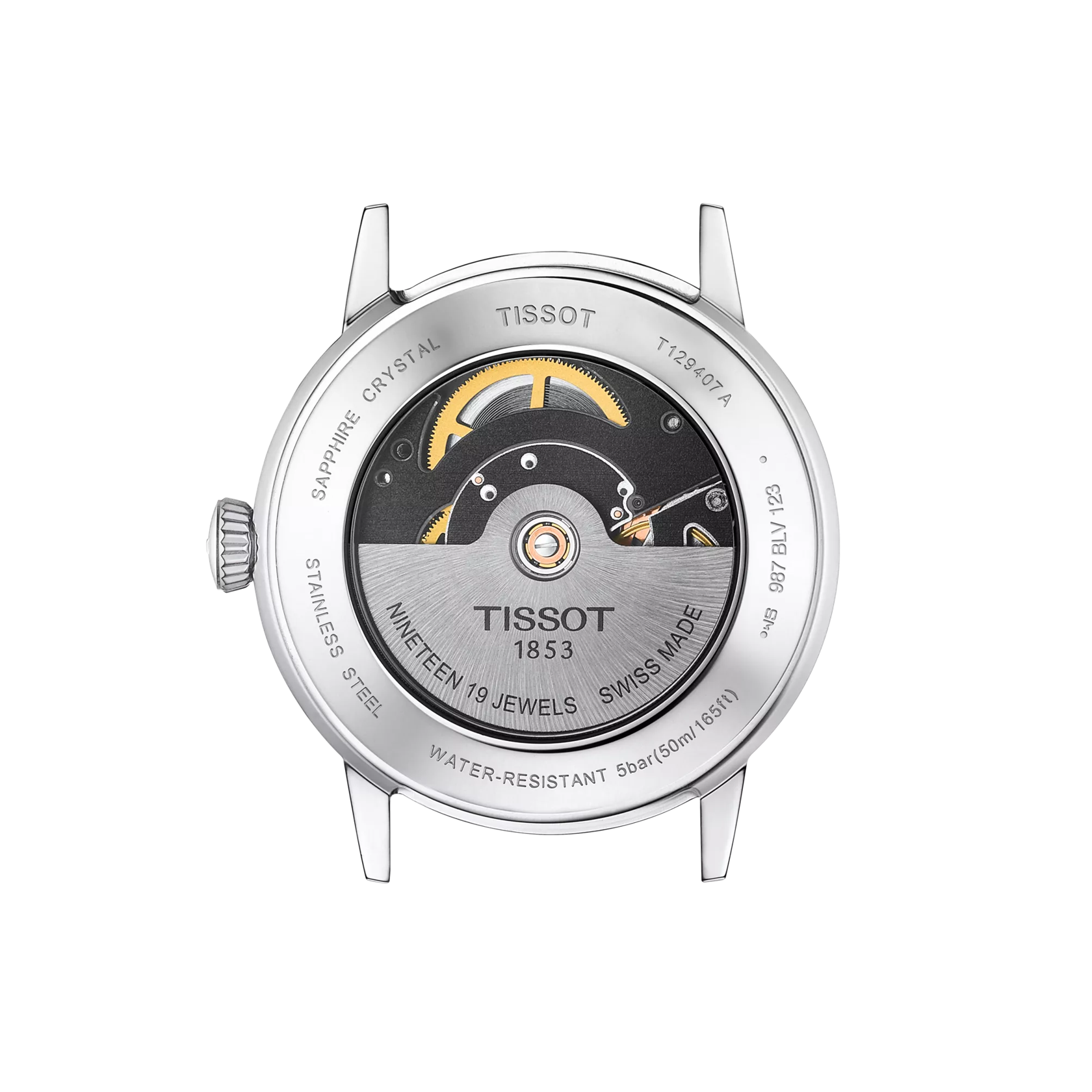 Back view of the watch case Tissot Classic Dream Swissmatic