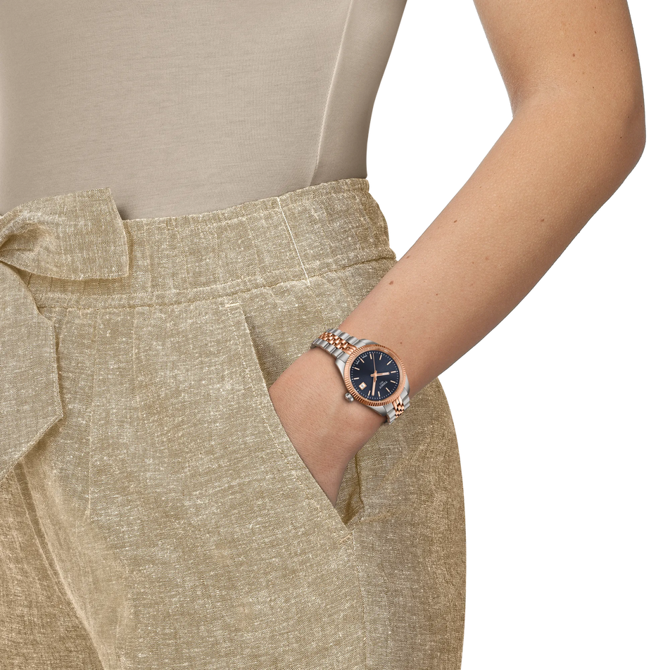 Simulation of the watch Tissot Ballade 34mm on a wrist
