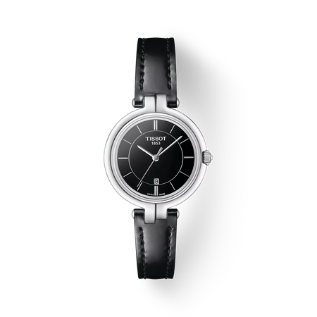 Front view of the watch Tissot Flamingo with shadow