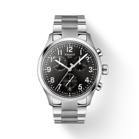 Front view of the watch Tissot Chrono L 42mm with shadow