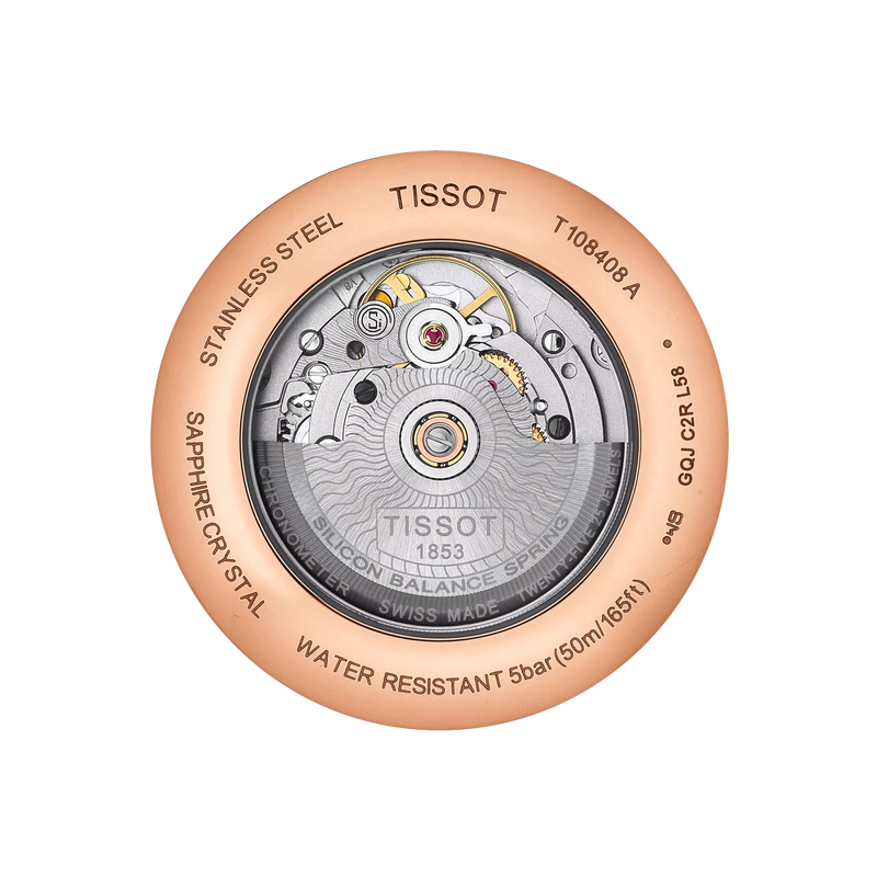Back view of the watch case Tissot Ballade Powermatic 80 COSC