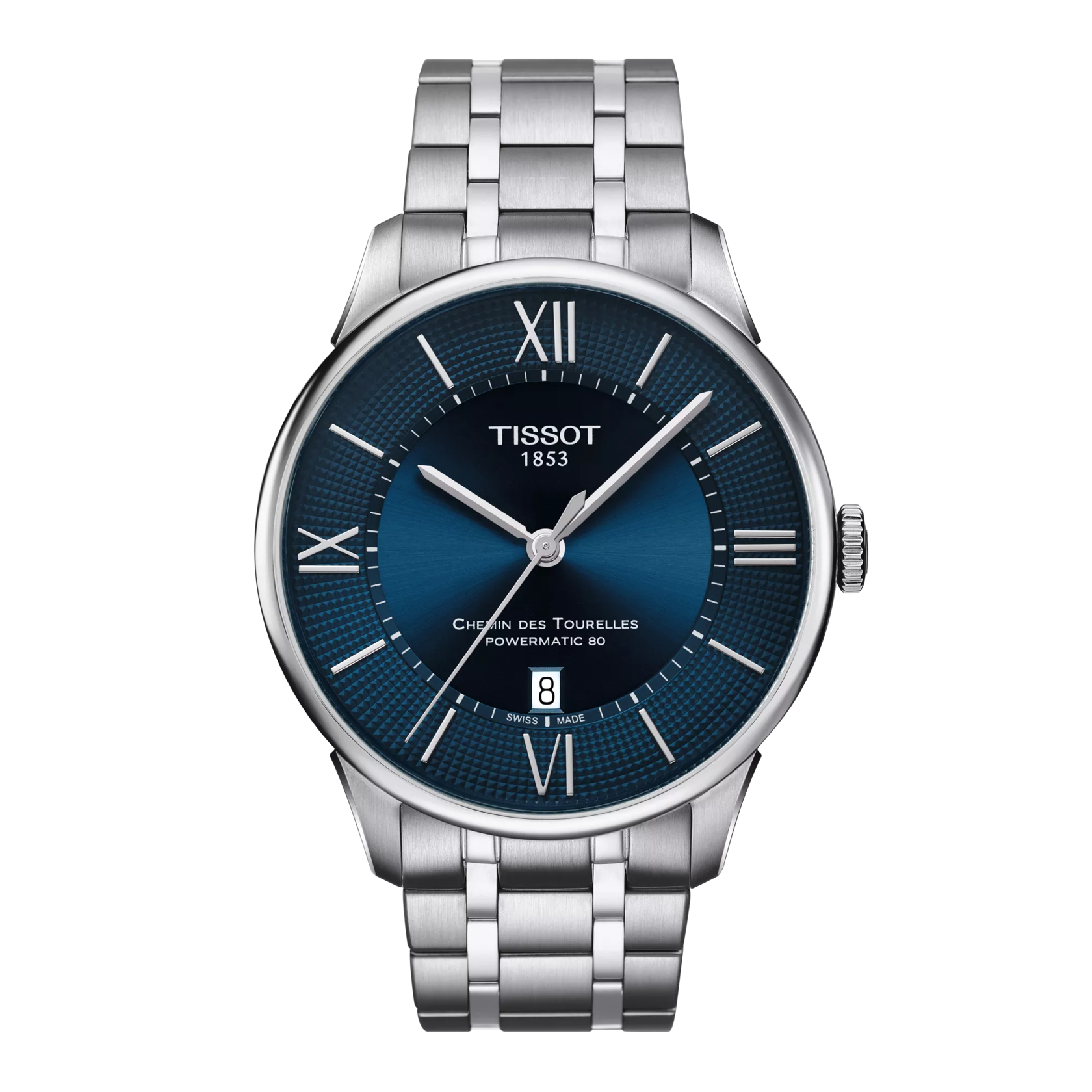 Front view of the watch Tissot Chemin des Tourelles Powermatic 80