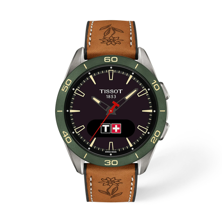 Vorderansicht der Uhr Tissot T-Touch Connect Sport ESAF 2025 43.75mm mit Schatten