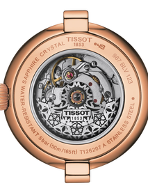 Back view of the watch case Tissot Bellissima Automatic Lady