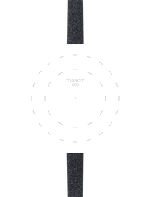Focus on the lugs of Tissot Official Black Synthetic Strap Lugs 9 mm