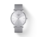 그림자가 있는 티쏘 에브리타임 40mm 시계의 전면 보기