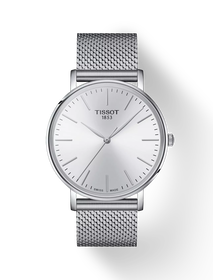 그림자가 있는 티쏘 에브리타임 40mm 시계의 전면 보기