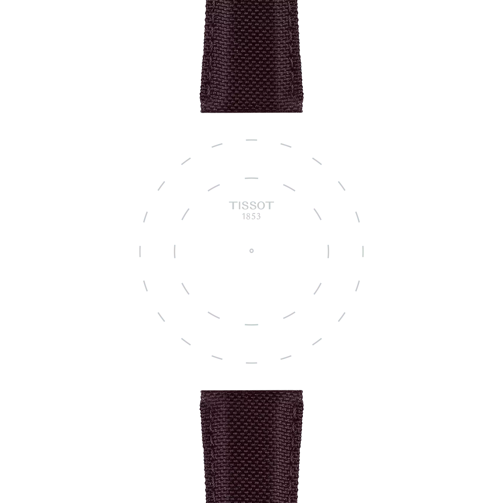 Focus on the lugs of Bracelet Officiel Tissot Tissu Marron Entre-cornes 21 mm