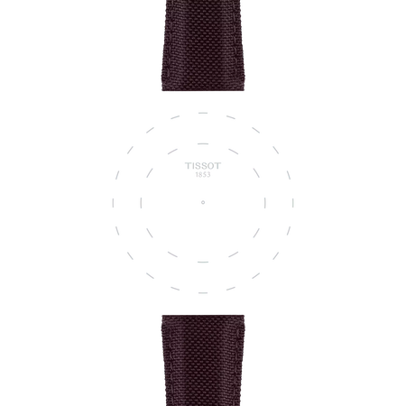 Focus on the lugs of Tissot Kahverengi Kumaş Kayış Boynuz Aralığı 21 mm