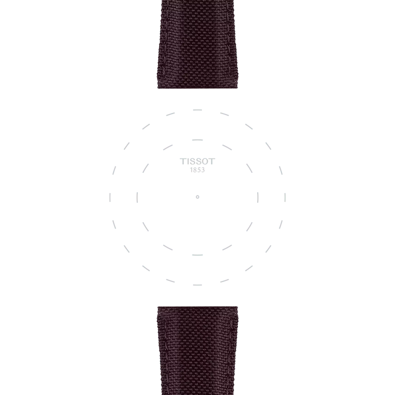 Focus on the lugs of Bracelet Officiel Tissot Tissu Marron Entre-cornes 21 mm