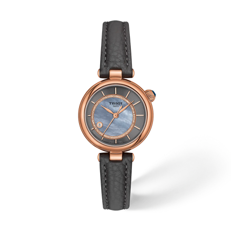 Front view of the watch 天梭Desir系列28mm with shadow