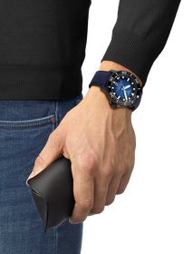 Simulation of the watch Tissot Seastar 2000 46mm on a wrist