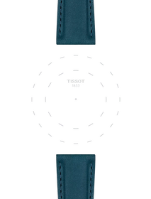 Zoom sur l'entre-corne de Bracelet Officiel Tissot Cuir Bleu Entre-cornes 21 mm