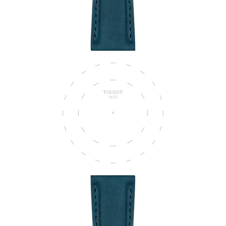 Focus on the lugs of Tissot Official Blue Leather Strap Lugs 21 mm