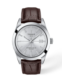 Front view of the watch Tissot Gentleman 40mm with shadow