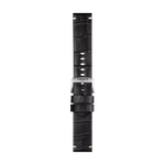 มุมมองด้านหน้าของ Tissot Official Black Leather Strap Lugs 22 mm