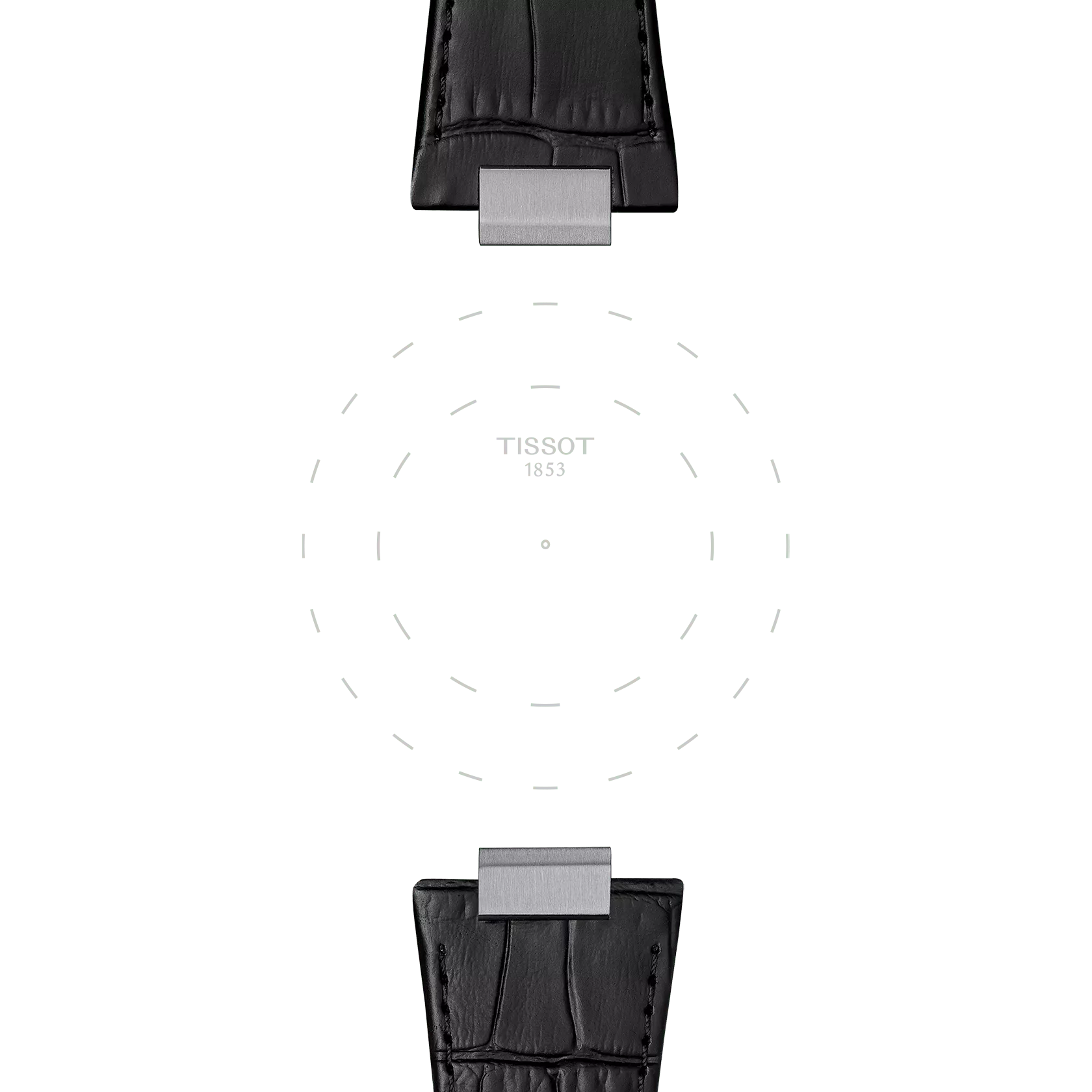 Focus on the lugs of Bracelet Officiel Tissot PRX 42mm Cuir Noir