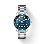 그림자가 있는 티쏘 씨스타 1000 36mm 시계의 전면 보기