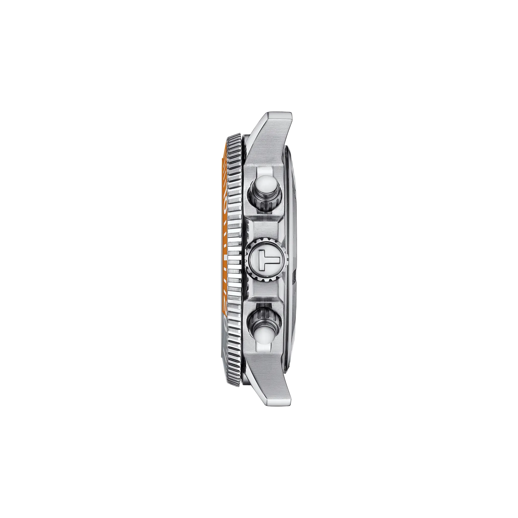 Seitenansicht des Gehäuses der Uhr Tissot Seastar 1000 45.5mm