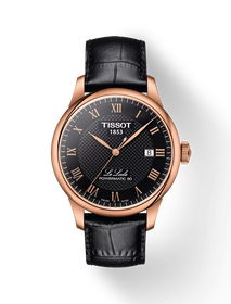 Front view of the watch Tissot Le Locle Powermatic 80 with shadow
