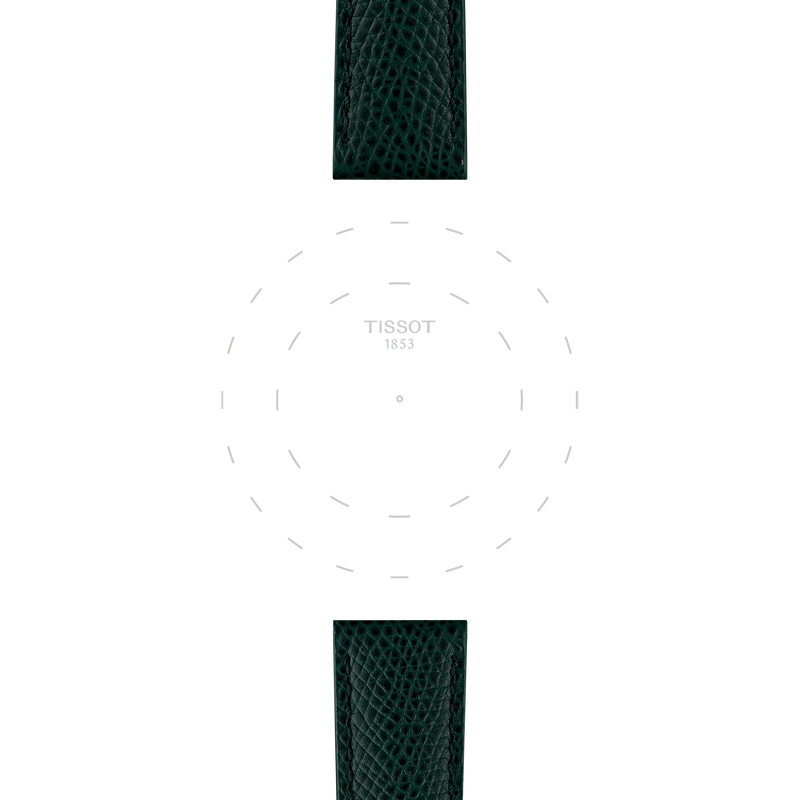 Focus sur les ergots de Bracelet Officiel Tissot Cuir Vert Entre-cornes 18 mm