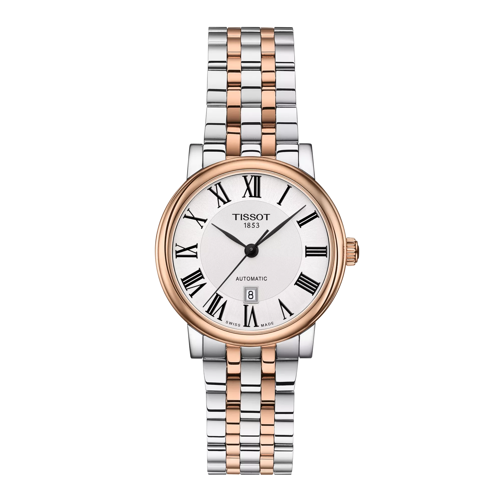 Vista frontal del reloj Tissot Carson Premium Automatic lady
