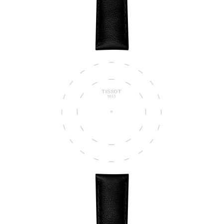 Focus on the lugs of Tissot Official Black Synthetic Strap Lugs 16 mm