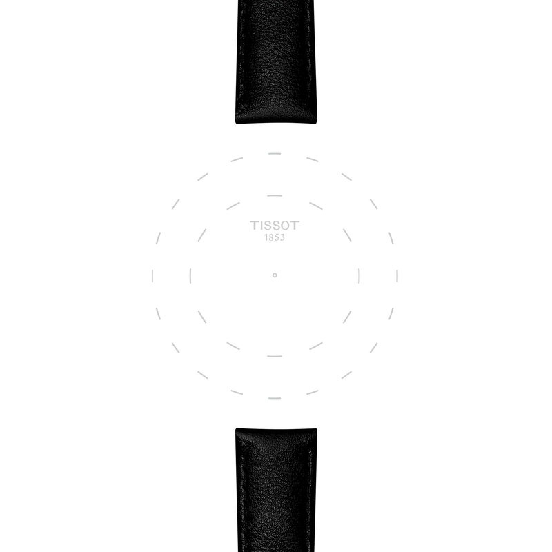 Focus on the lugs of Tissot Official Black Synthetic Strap Lugs 16 mm