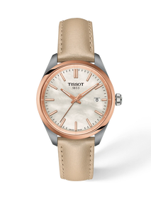 Front view of the watch Tissot PR 100 34mm with shadow