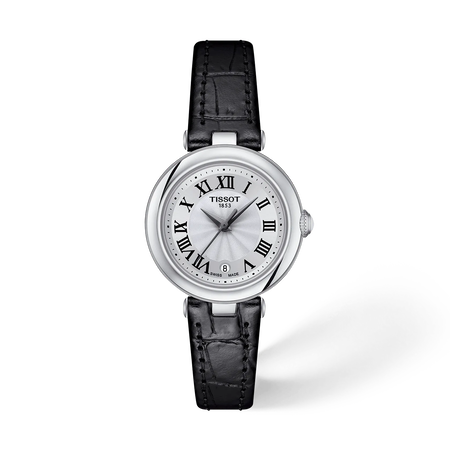 มุมมองด้านหน้าของนาฬิกา Tissot Bellissima 26mm พร้อมเงา