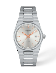 Front view of the watch Tissot PRX 35mm with shadow