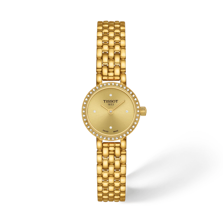 Front view of the watch Tissot Lovely Round 19.5mm with shadow