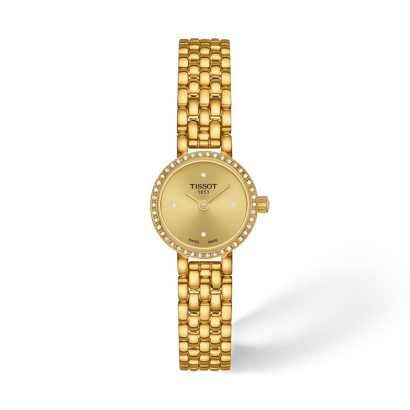 Front view of the watch Tissot Lovely Round 19.5mm with shadow