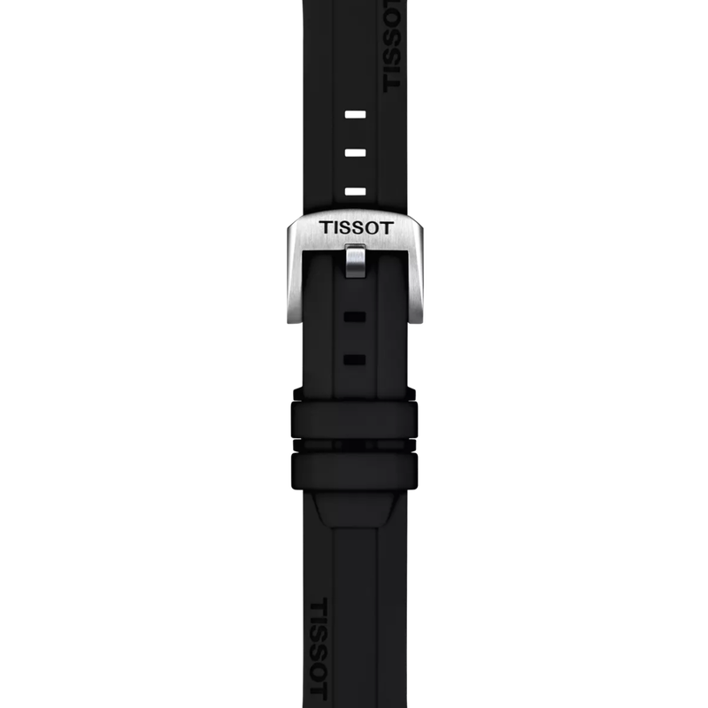 Zoom on Tissot Siyah Silikon Kayış Boynuz Aralığı 18 mm