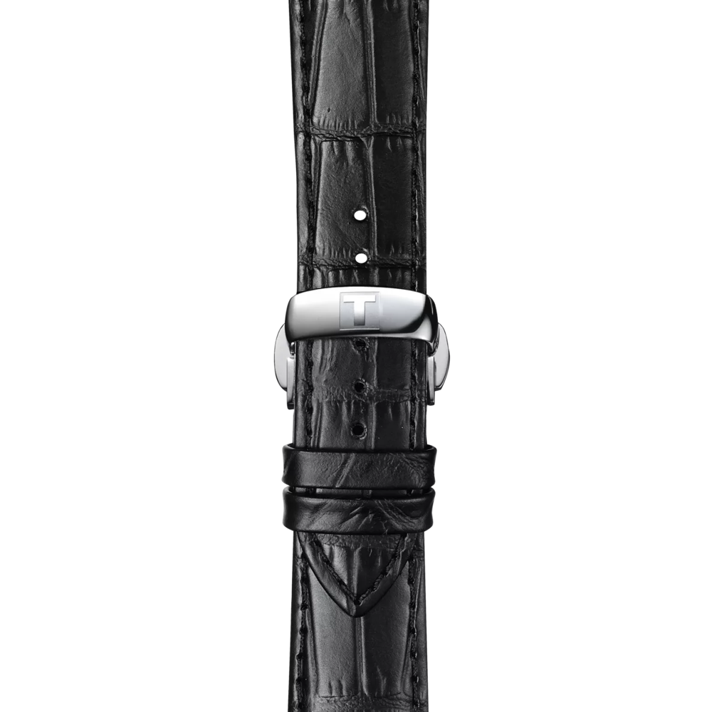 ซูมเข้า Tissot Official Black Leather Strap Lugs 21 mm