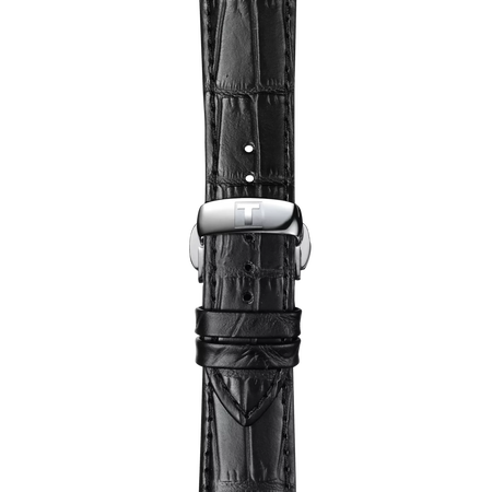 Zoom on Tissot Official Black Leather Strap Lugs 21 mm