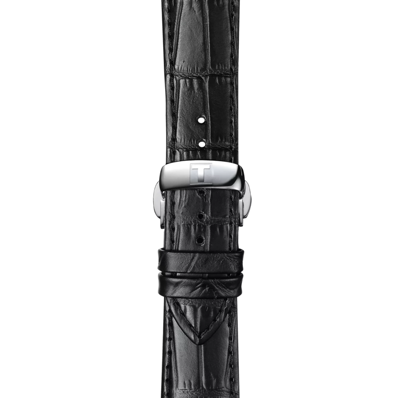 ซูมเข้า Tissot Official Black Leather Strap Lugs 21 mm