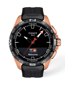 Front view of the watch Tissot T-Touch Connect Solar 47.5mm with shadow