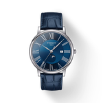 그림자가 있는 티쏘 카슨 프리미엄 40mm 시계의 전면 보기