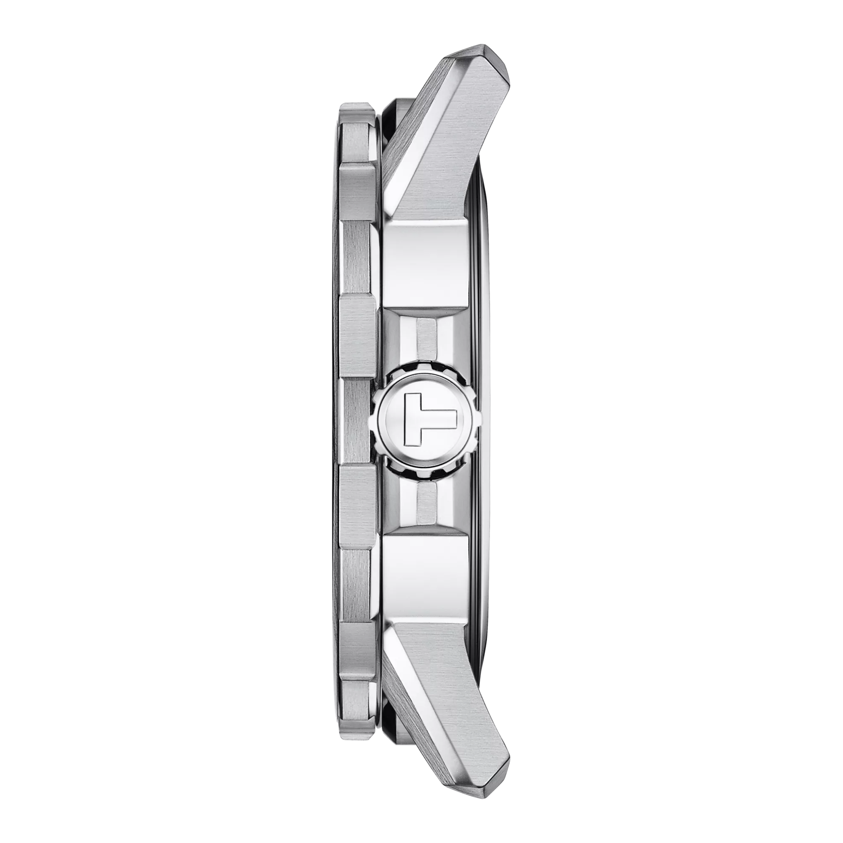 Profile view of the watch case Tissot Supersport Gent